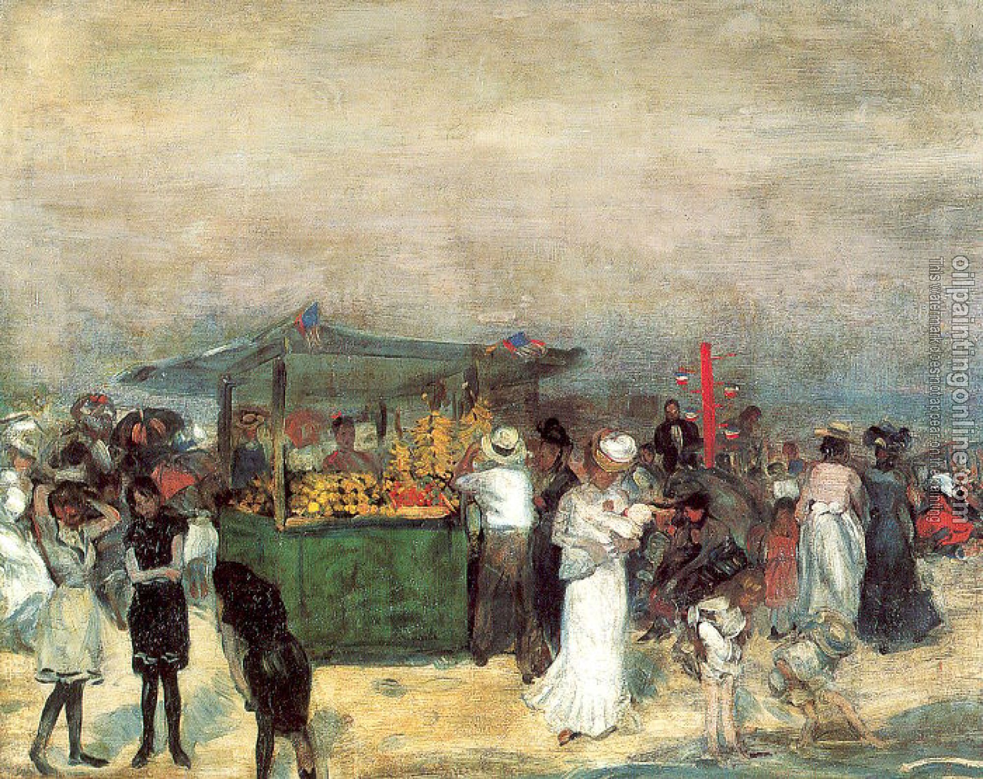 William James Glackens - Fruit Stand,Coney Island